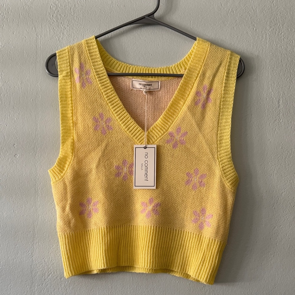 Yellow and Pink Floral Crop Top